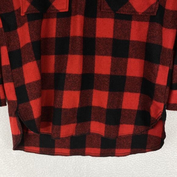 Swanndri Jacket Mens S Red Bushshirt Ranger Wool Zip Front Check Buffalo Plaid - Picture 3 of 14